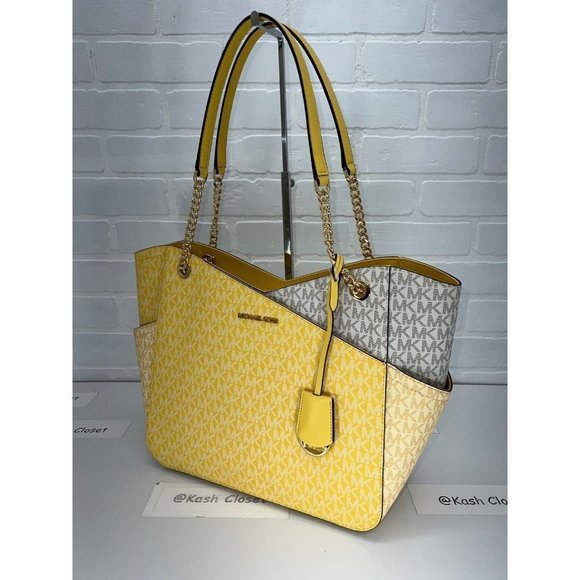 Michael Kors JST large xchain colorblock shoulder bag tote - Daffodil Multi - Picture 3 of 12